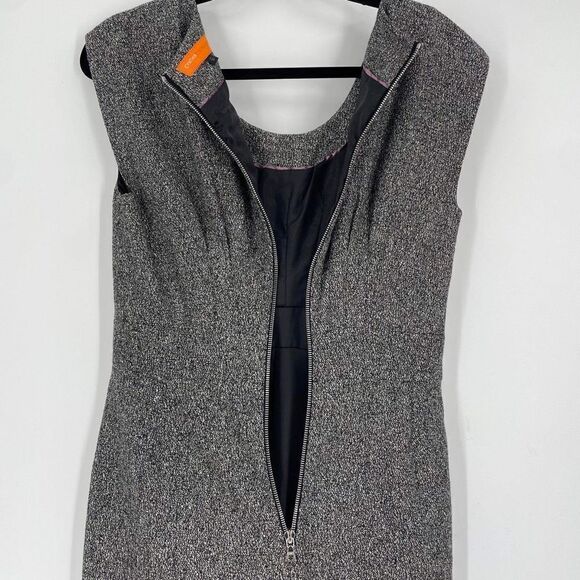 Cynthia Steffe Women's Wool Blend Lined Pleated Midi Dress Gray Black Size 6 - Picture 4 of 10